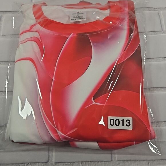 Men's Size Medium 2pc White red Swirl Graphic long Sleeve with pants outfit New - Picture 11 of 11